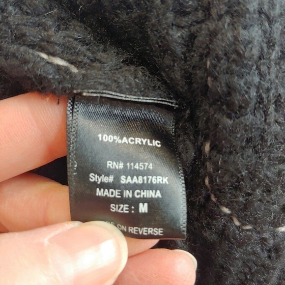 Bellatrix Cardigan Black Gray Stripe, M, Pockets - Picture 5 of 6